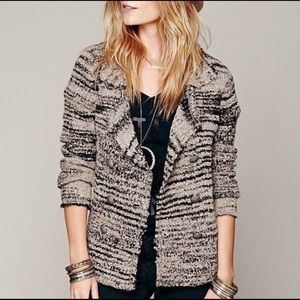 Free People zebra yarn double breasted blazer